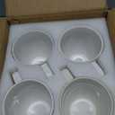 MALACASA LYDIA Coffee Mugs, 16 OZ Ceramic Mugs Set of 4 with Handle, Embossment Cups for Latte, Hot Tea, Cappuccino, Mocha, Cocoa, Dishwasher & Microwave Safe Gift Set, White