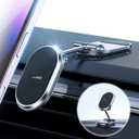 Magnetic Phone Holder for Car Metal Upgrade 6X Magnets Phone Mount Double 360 Rotation Super Sticker Phone Holder Car Mount Easy Install Suitable for Dashboard Screens Compatible with All Phone black