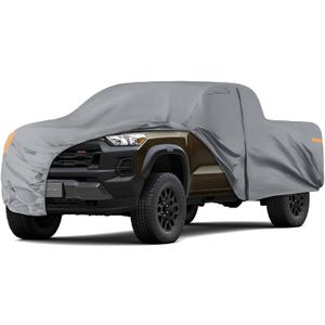 Waterproof Truck Cover Compatible with Chevy Colorado/GMC Canyon CrewCab 5.1ft/Extended Cab 6.1ft, 10 Layers Truck Covers with Inner Cotton and Windproof Bands, Zipper Door for Snow Rain Protection