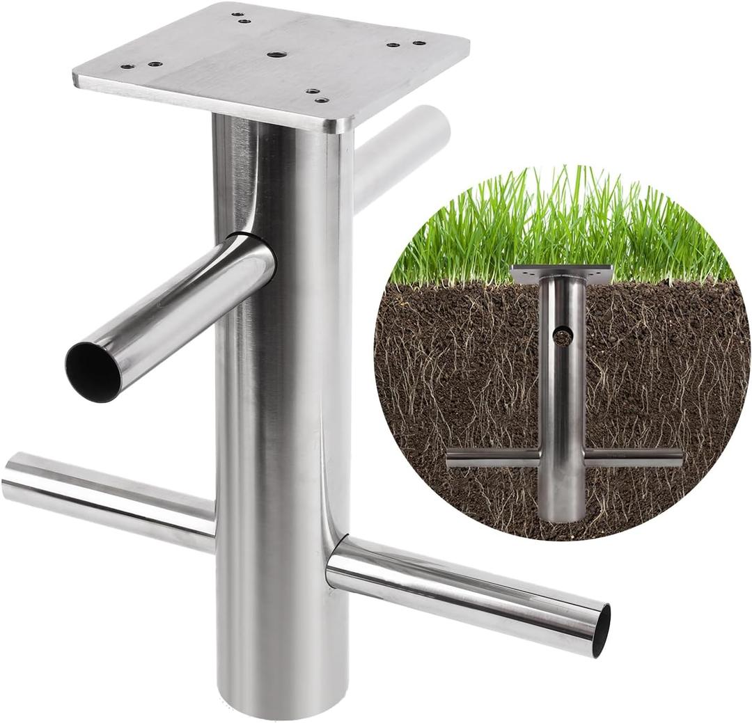 Patio Cantilever Umbrella Base in Ground,In-ground Umbrella Base,Offset In-ground Umbrella Stand304 Stainless Steel Umbrella Holder,Universal Umbrella Ground Anchor for Offset Cantilever Umbrella