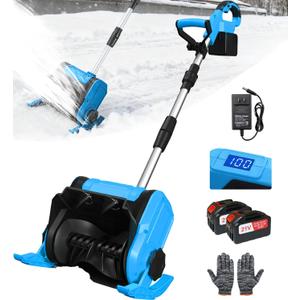 Cordless Snow Shovel, 21V | 12-Inch | 4.5-Ah Battery Powered Snow Blower with LCD Display, Foldable Electric Snow Thrower, 20ft Throwing Distance (2 Battery & Quick Charger Included)
