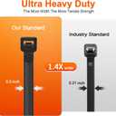 Zip Ties Heavy Duty 12 inchV-Shaped Toothed Double Sided With 200 LBS Tensile Strength Cable Ties Extra Large Wire Ties Adjustable Nylon Tie Wraps for Indoor Outdoor Patented Design80 Pack Black