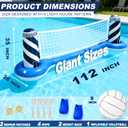 Inflatable Pool Games Volleyball Net Pool Float Set with 19" Beach Ball, Lighthouse Design Floating Swimming Water Sports Toys for Adults, Perfect for Summer Pool Party Supply (112"X26"X35")