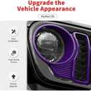 Front Grille Grill Insert+Headlight Turn Light Cover Trim Compatible with 2024-2026+ Jeep Wrangler JL JLU & Gladiator JT Exterior Accessories,Not Fit for JL Sport & Sports (Purple)