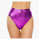Kepblom Women's Thong Metallic Rave Bottoms Shiny High Waisted Panties for Festival Clubwear Dancing XS