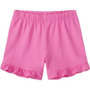 Witwot Girls Bike Shorts Cotton Underdress Dance Cartwheel Ruffle Short for Girl Size 5-14Y (7-8 Years, Rose Red)