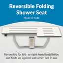Bobrick Reversible Folding Shower Seat, White/Stainless Steel
