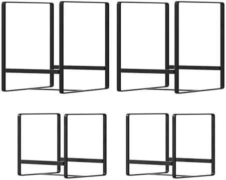 Hikinlichi 1 Large 1 Small Plate Organizers Holders Upright Cabinet Dish Drying Racks Metal Plate Dish Organizers Racks Stands for Countertop and Cupboard Black