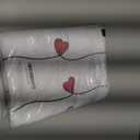 Valentine Rectangle Tablecloth Love Hearts Fabric Table Cloth Washable Table Cover for Wedding Anniversary, 60 x 104 Inch