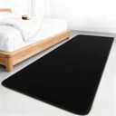 Woottpe 6x9 Feet Black Area Rugs for Bedroom, Indoor Washable Memory Foam Rug for Living Room, Modern Aesthetic Minimalist Non-Slip Carpets for Kids Boys Girls Adults Dorm Home Decor