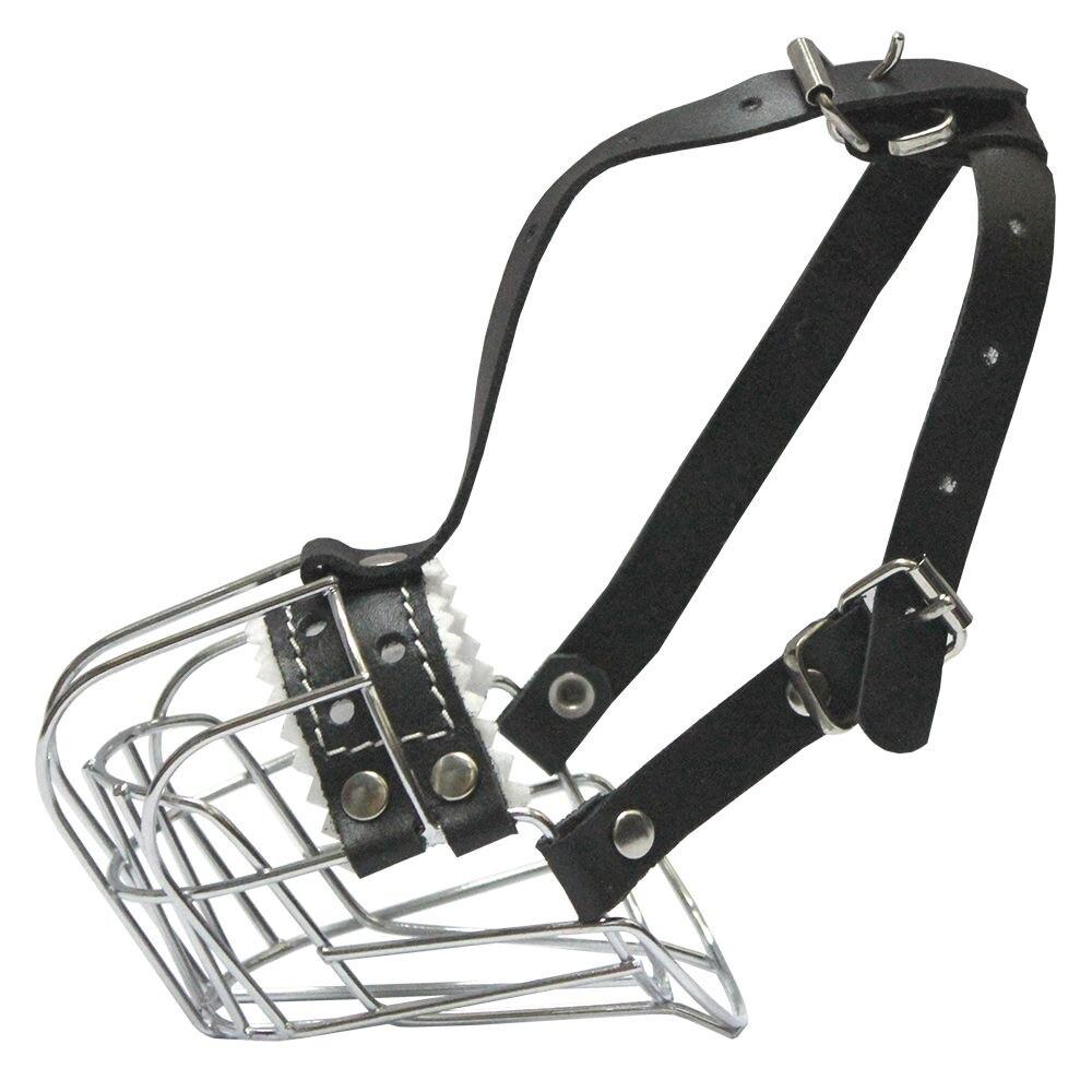 Caucasian Shepherd Muzzle Chrome Metal Dog Wire Basket Muzzle Reinforced Cage