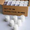 CANDWAX Unscented White Votive Candles Set of 36 - Clean-Burning, Long-Lasting 15 Hour Burn - Ideal for Weddings, Home Dcor, Spa, Events - Bulk Value for Versatile Use