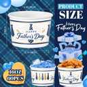 Hsei 60 Pcs 16oz Father's Day Ice Cream Cups Disposable Sundae Bowls Snack Paper Sungay Cups Bulk Dessert Sundae Yogurt Bowls Hot Cold Drink for Holiday Party Supplies