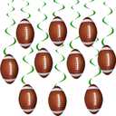 Football Party Hanging Swirls Football Birthday Party Decoration 20pcs Football Themed Swirl Ceiling Sport Party Hanging Streamer for Football Game Day Party Baby Shower Supplies