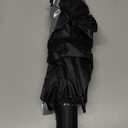 Automatic Opening Walking Length Two-Tone Umbrella - Black & Silver