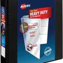 Avery Heavy-Duty 1.5 Inch Binders 3 Ring, View Binder, 1.5 Inch EZD Ring, Black, Sturdy (79695)
