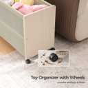 Toy Box, Toy Storage Organizer, Toy Box for Boys Girls, Kids Toy Storage Chest, Patented Design (Normal Size, Natural Beige)