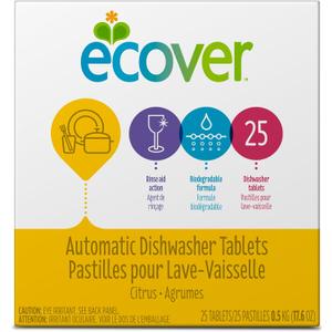 Ecover Automatic Dishwasher Soap Tablets, Citrus, 25 Count