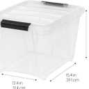 IRIS USA 19 QT Plastic Storage Box with Lid and Latches - 6 Pack - BPA-Free, See-Through Organizing Solution, Durable Nestable Stackable Containers, Secure Pull Handle - Clear