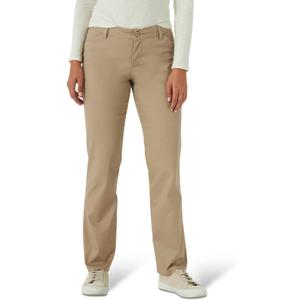 Lee Women's Wrinkle Free Relaxed Fit Straight Leg Pant (Flax)