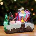 Giftgarden Christmas Village with Santa and Musical Ice Skating, Lighted Indoor Christmas Centerpiece Decor