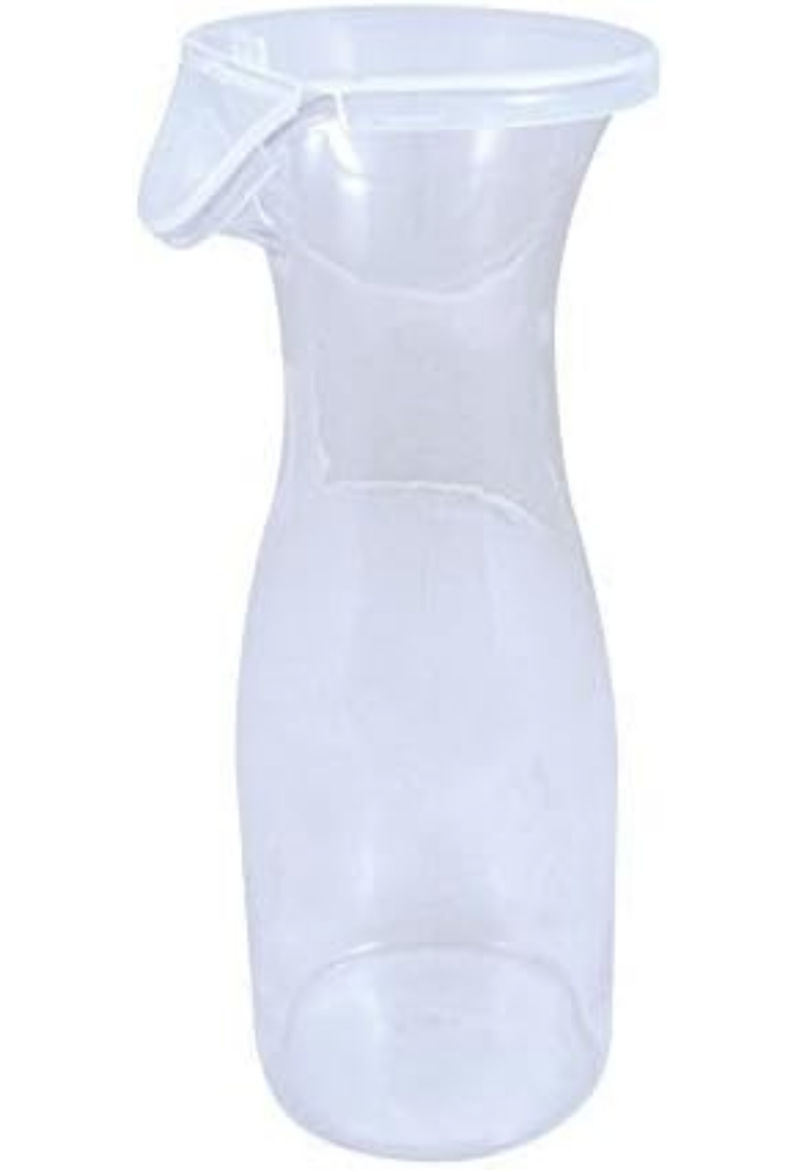 G.E.T. BW-1050-PC-CL-EC Plastic Juice/Beverage Decanter Jars with Lids, 16 oz, Clear (Set of 3)