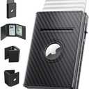 pocrsret Airtag Wallet for Men, Smart Wallet for Men, Mens Wallet with Airtag Holder, Apple Airtag Wallet, RFID Blocking, 10+ Card Capacity,Minimalist Wallet (Carbon Fiber)