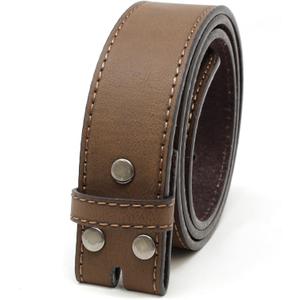 BC Belts Leather Belt Strap with Vintage Distressed Texture 1.5" Wide with Snaps and without Buckle (Medium (32-34" Waist), Dark Brown)
