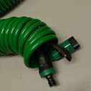 Retractable Garden Hose 66 FT, EVA Flexible Curly Water Pipes with 7-Pattern Spray Nozzle for Boat, Greenhouse, Yard, Patio, Green