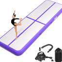 Inflatable Air Gymnastics Tumbling Mat 6ft 10ft 13ft 16ft 20ft, Air Tumble Track Mat 4/8 inches Thickness with Electric Air Pump for Home Use Training Cheerleading Yoga Water Beach Park