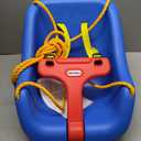 Little Tikes Snug 'n Secure Blue Swing with Adjustable Straps, 2-in-1 for Baby and Toddlers Ages 9 Months - 4 Years
