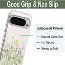 Unov Case Compatible with Pixel 9 Pro XL Case Clear with Design Soft TPU Shock Absorption Slim Embossed Pattern Protective Back Cover (Flower Bouquet)