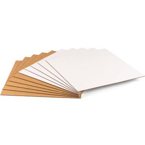 12" LP Record Mailers Insert Pads, 12.5x12.5 inch Corrugated Cardboard Sheets for DIY Crafts Art, 1/8 inch Thick, One-Side White, 25 Pcs