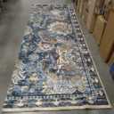 Washable Area Rugs - Perfect for Living Room, Bedroom, Kids Room, Nursery - Stain & Water Resistant Non-Slip, Pet & Child Friendly, Vintage Tribal Area Rugs (Navy, 12' x 9')