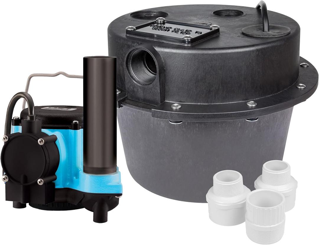 Little Giant 1/3 HP Compact Automatic Sump Pump Basin System, Blue