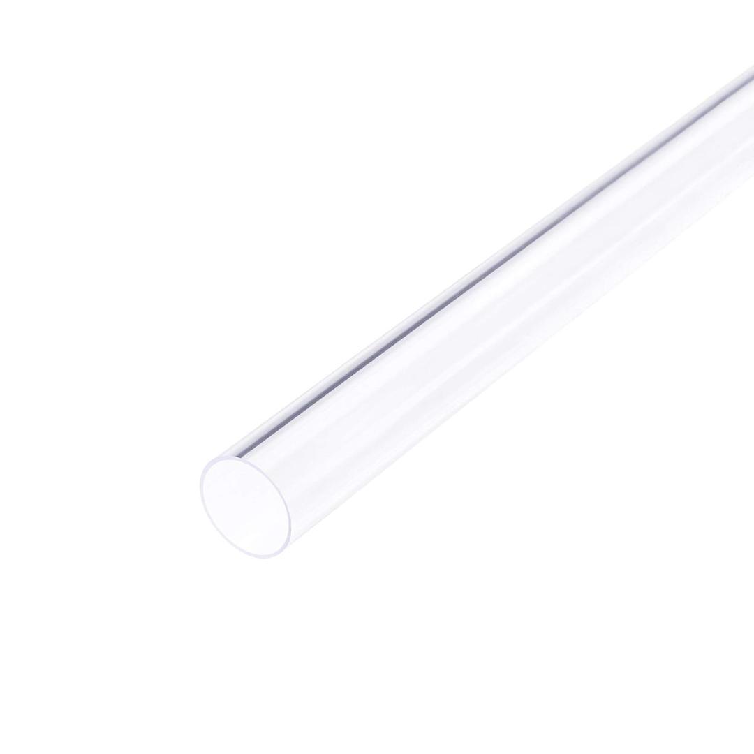 uxcell 2pcs Clear Rigid PVC Pipe 15/32"(12mm) ID x 1/2"(13mm) x 1.3ft Round Tube Tubing