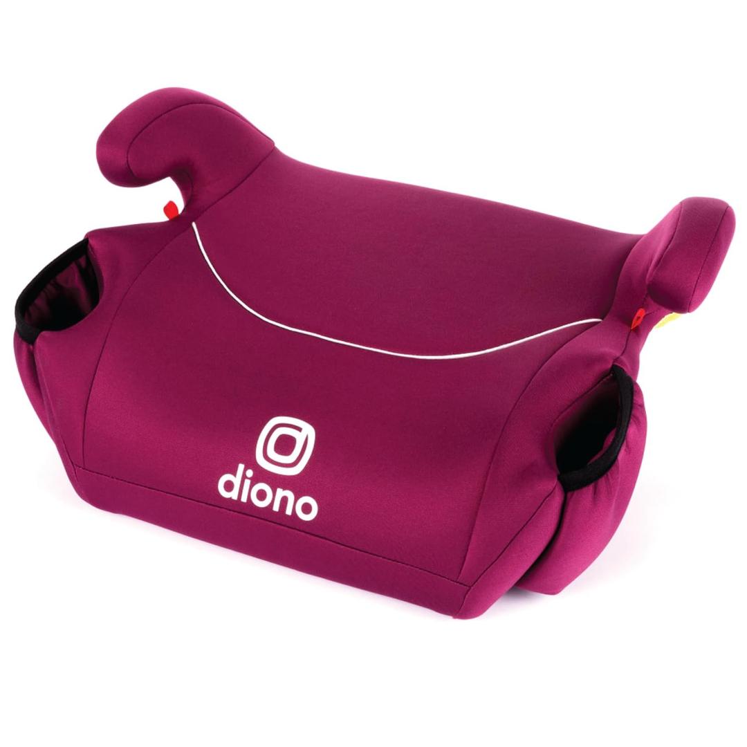 Diono Solana, No Latch, Single Backless Booster Car Seat, Lightweight, Machine Washable Covers, Cup Holders, Pink