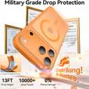 Magnetic Shockproof for iPhone 17 Pro Case,[Fit for MagSafe] [Military-Grade Drop Tested] Magnetic Translucent Matte Back Bumper 17 Pro Case Anti-Fingerprint Anti-Scratch 6.3", Orange