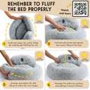 PetJett Calming Dog Bed Medium Size Dog - 30'' Donut Bed, Washable Dog Bed - Anti-Slip Super Soft Fluffy Plush Round Bed, Anti-Anxiety Premium Comfort Pet Bed, Fits Dogs up to 45 lbs - Bright Grey