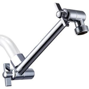 G-Promise 5.8 Inch All Metal Shower Head Extension Arm, Adjustable Extender with Locking Screw for Rise or Lower Rainfall and Fixed Shower Head, Universal G1/2 Connector Replacement Part (Chrome)