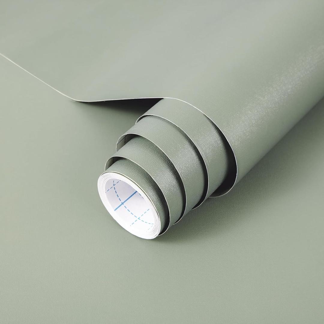 practicalWs Light Green Peel and Stick Wallpaper Green Contact Paper 17.7'' x 236.2'' Removable Wallpaper Self-Adhesive Vinyl Solid Wall Paper for Bedroom Livingroom Easy to Install