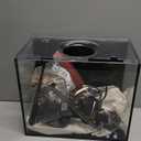 3 Gallon Small Fish Tank Glass Aquarium Set, Starter Kit with Heater Water Pump Cleaning Filter Bright Light Rocks Gravel Cleaning Tool, Leak-Proof Clear Rimless Desktop Spaces Saving Betta Fish