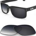 BLAZERBUCK Polycarbonate Replacement Lenses for Oakley Holbrook XL OO9417, Anti-Scratch, Impact Resistant & Perfectly Fit - Grey Gradient Grey