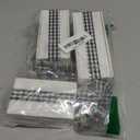 Amyhill 3 Pcs Christmas Wooden Gifts Box Decor Christmas Plaid Presents Table Centerpieces Rustic Wooden Gifts Tiered Tray Decor with Buffalo Plaid Bowknot for Xmas Party (White,Fashion)