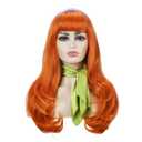 Long orange Wig Women Halloween Costume Party Cosplay Wig with Accessories (Color-1) (1 Piece Set)