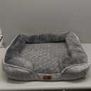 Orthopedic Dog Bed with Sides - Dog Sofa Beds for Medium Dogs, Supportive Foam Pet Couch Bed with Washable Removable Cover, Waterproof Lining and Non-Slip Bottom, Grey - M