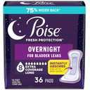 Poise Overnight Incontinence & Postpartum Pads for Bladder Leaks, 8 Drop Extra Coverage, 36 Count