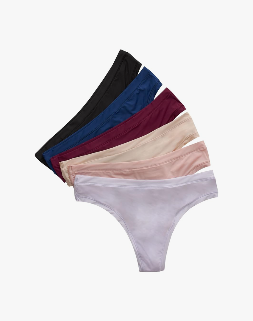 Hanes Women's Microfiber Stretch Underwear Pack, Comfort Flex Fit Brief Bikini or Thong Panties, 6-Pack