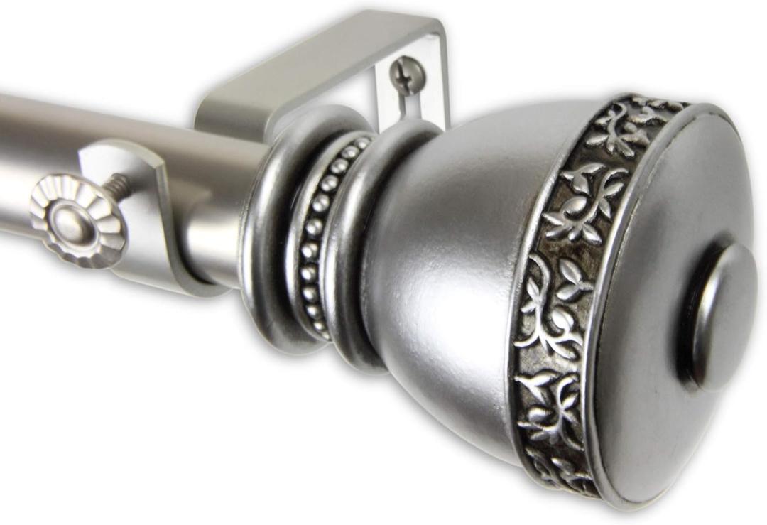 Rod Desyne 1" Delaney Curtain Rod, 120-170 inch, Satin Nickel