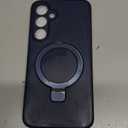 Compatible with Samsung Galaxy S24+ / S24 Plus Case with Stand, Slim Liquid Silicone Phone Case with Camera Protection, MagSafe Compatible Magnetic Kickstand, Dark Blue